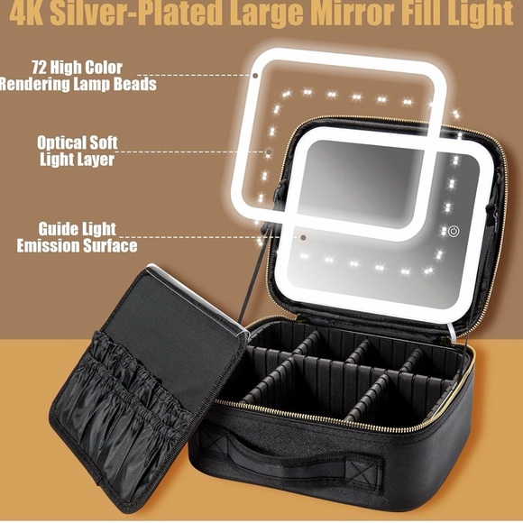 Seoneiro Makeup Travel Bag Makeup Case Make up Train Case
LED Lighted Mirror - Picture 3 of 4